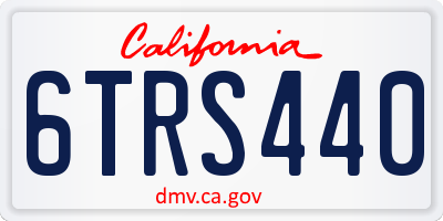 CA license plate 6TRS440