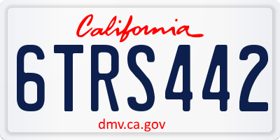 CA license plate 6TRS442