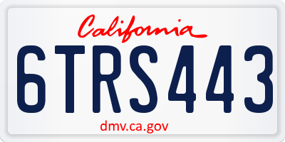 CA license plate 6TRS443