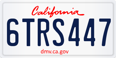 CA license plate 6TRS447