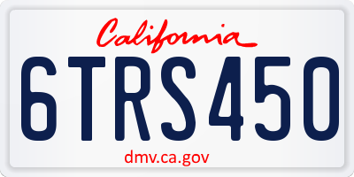 CA license plate 6TRS450
