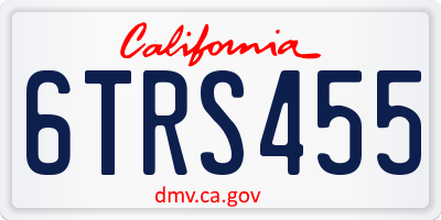 CA license plate 6TRS455