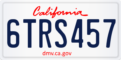 CA license plate 6TRS457