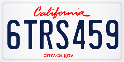 CA license plate 6TRS459