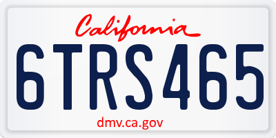 CA license plate 6TRS465