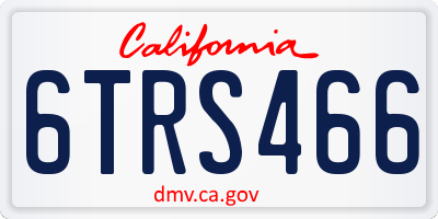 CA license plate 6TRS466