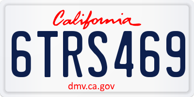 CA license plate 6TRS469