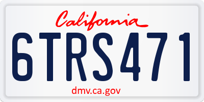 CA license plate 6TRS471