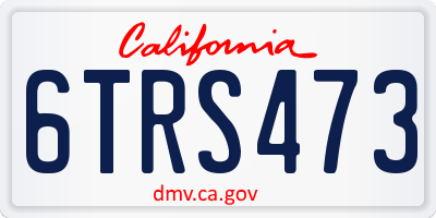 CA license plate 6TRS473