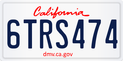 CA license plate 6TRS474