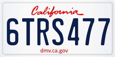 CA license plate 6TRS477