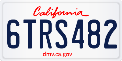 CA license plate 6TRS482
