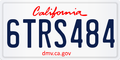 CA license plate 6TRS484