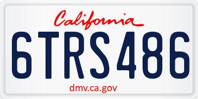 CA license plate 6TRS486