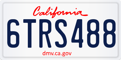 CA license plate 6TRS488