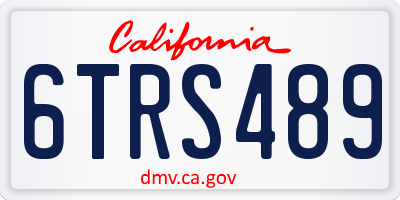 CA license plate 6TRS489
