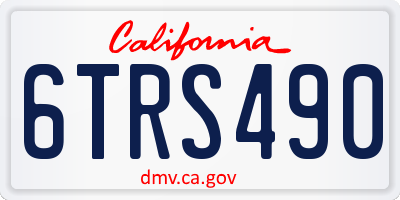 CA license plate 6TRS490