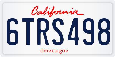 CA license plate 6TRS498