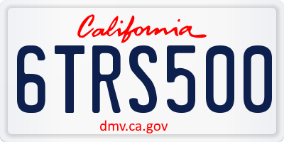 CA license plate 6TRS500