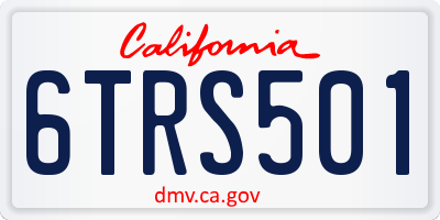 CA license plate 6TRS501