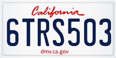 CA license plate 6TRS503