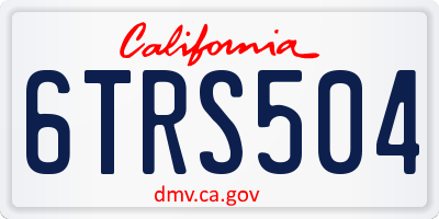 CA license plate 6TRS504