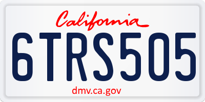 CA license plate 6TRS505