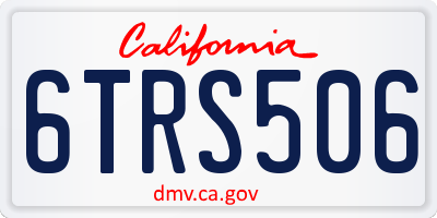 CA license plate 6TRS506