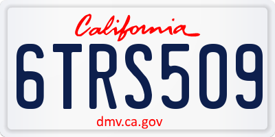 CA license plate 6TRS509