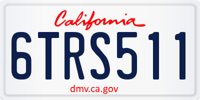 CA license plate 6TRS511