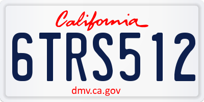 CA license plate 6TRS512