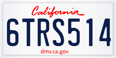 CA license plate 6TRS514