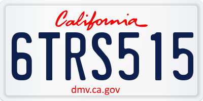 CA license plate 6TRS515