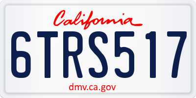 CA license plate 6TRS517