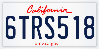 CA license plate 6TRS518