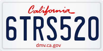 CA license plate 6TRS520