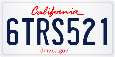 CA license plate 6TRS521