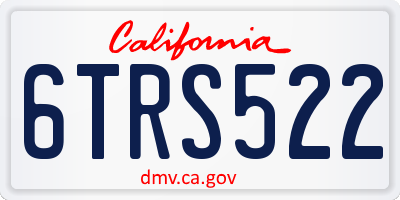 CA license plate 6TRS522