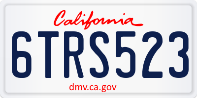 CA license plate 6TRS523