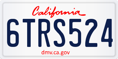 CA license plate 6TRS524