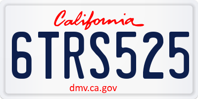 CA license plate 6TRS525