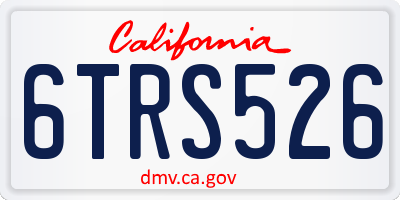 CA license plate 6TRS526