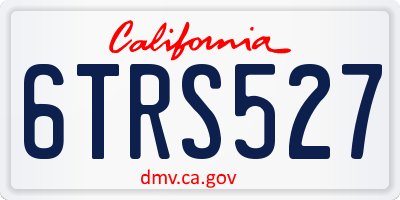 CA license plate 6TRS527