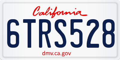 CA license plate 6TRS528