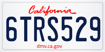 CA license plate 6TRS529