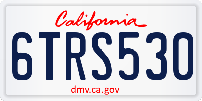 CA license plate 6TRS530