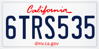CA license plate 6TRS535