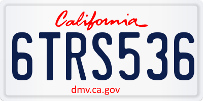 CA license plate 6TRS536