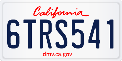 CA license plate 6TRS541