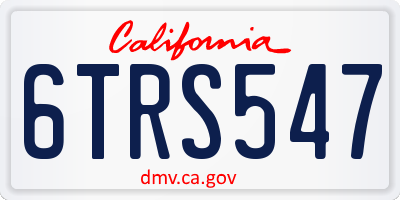 CA license plate 6TRS547
